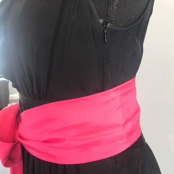 WHBM Black/Pink Sash Cocktail Dress - Picture 3 of 4
